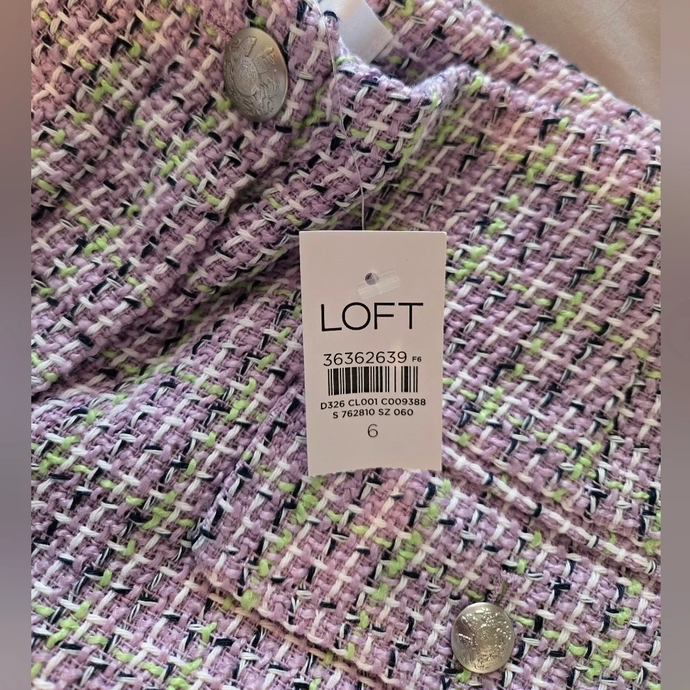 NWT | LOFT | Tweed Flap Pocket Shorts | Size: 6 | Color: Plum Combo